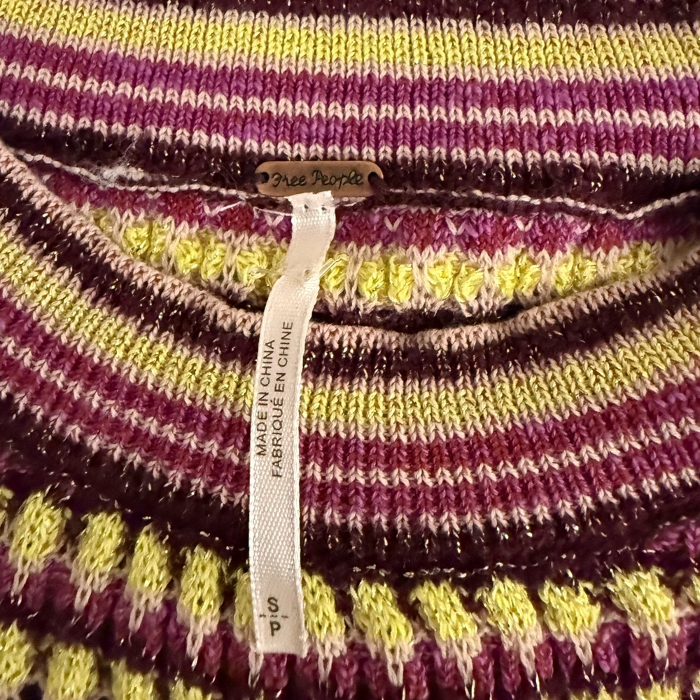 Free People Pink and Yellow Knit Dress - Picture 6 of 10